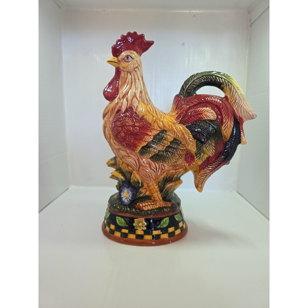 Bella Casa by Ganz Colorful 13" Rooster Ceramic Farmhouse Rustic Country Cottage